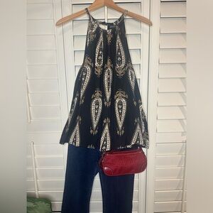 Lucky Brand halter neck paisley top